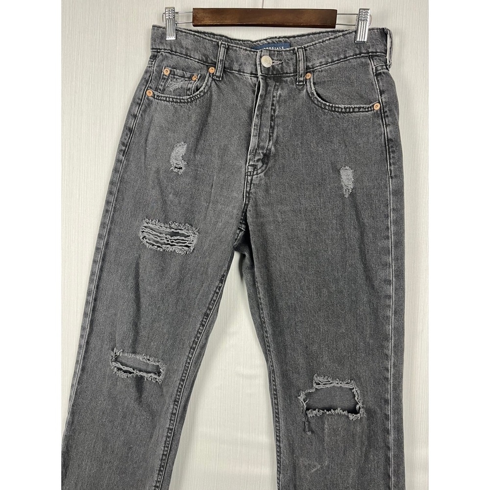 Aeropostale 90s Baggy Jeans Womens 4 Gray Button Fly Distressed Grunge Denim - Picture 3 of 11